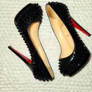 Christian Louboutin Alti Pump Spikes 160 patent soft black